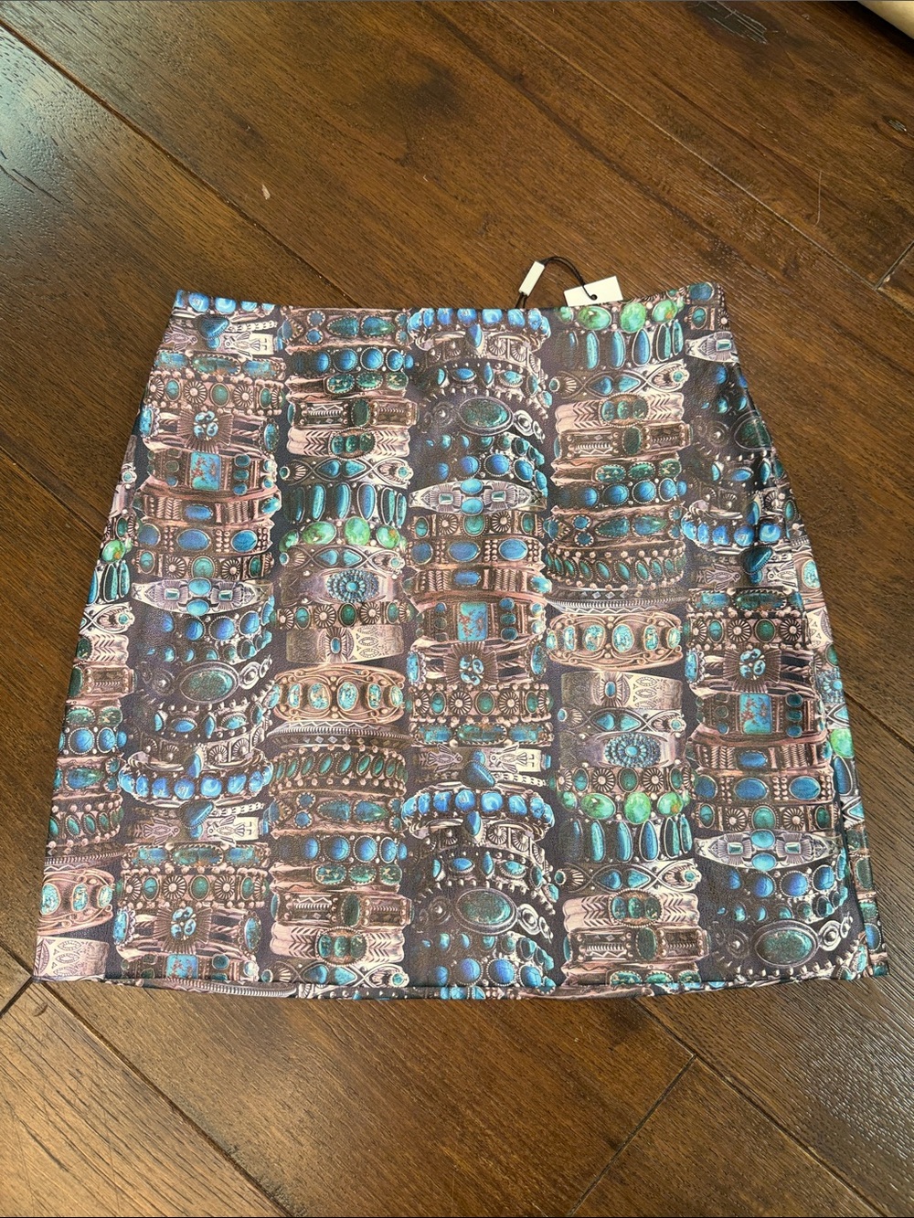 NWT - L'AGENCE - Vegan Leather Mini Skirt Midnight Western Bracelets - Size: 0